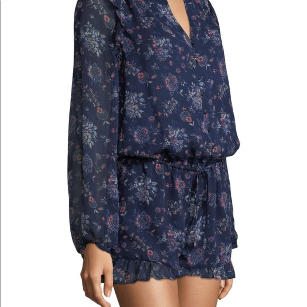 Joie Navy Floral Long-Sleeve Romper